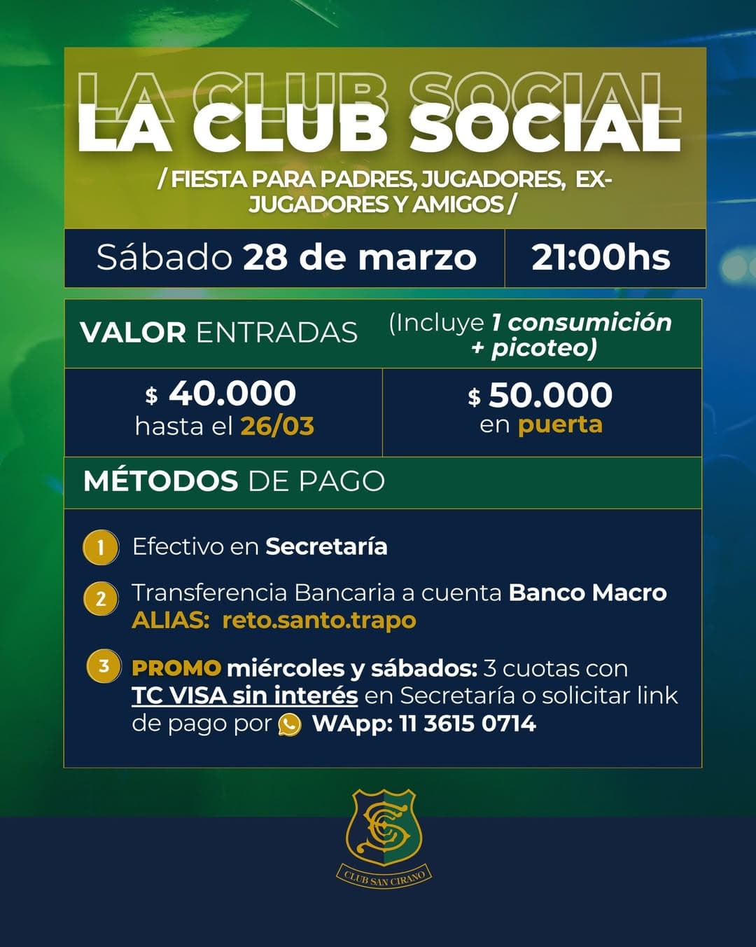 Flyer de La Club Social