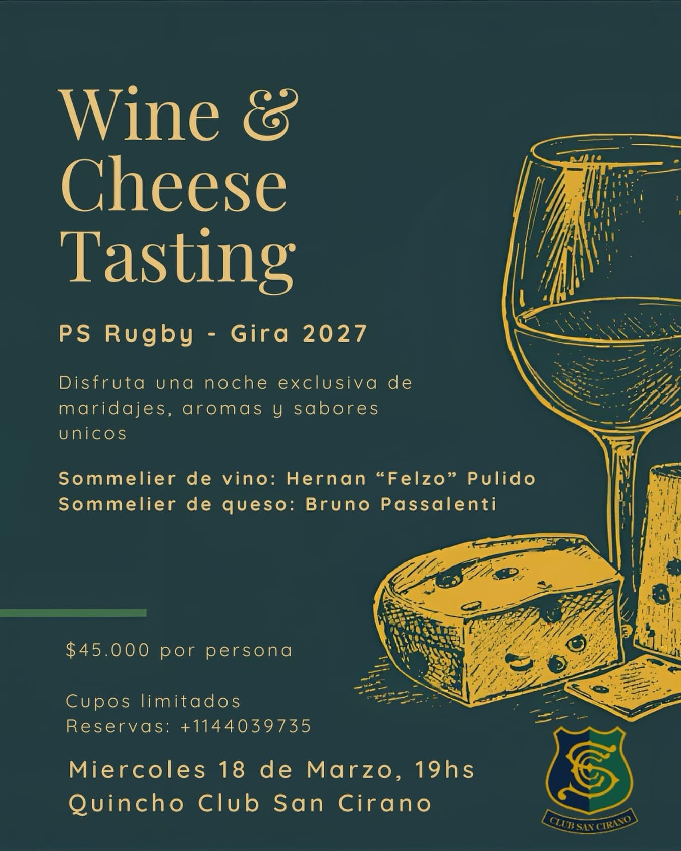 Flyer de Wine and Cheese Tasting